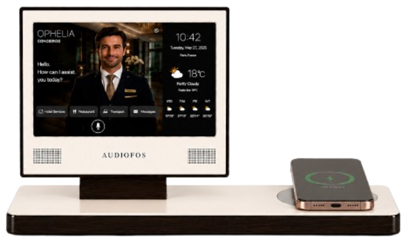 Audiofos Concierge Station with wireless charging